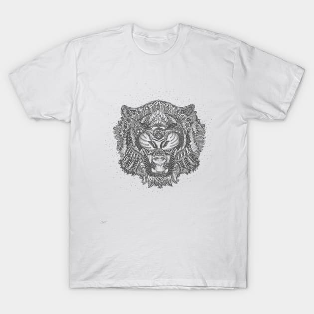 Ink Tiger T-Shirt by LilyFlorence